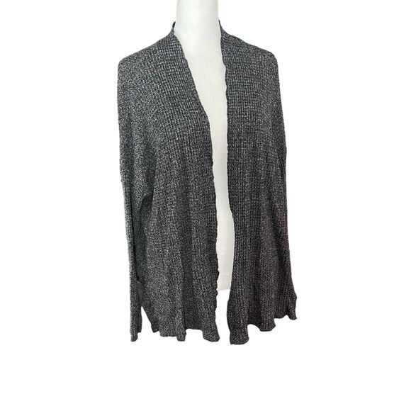 American Eagle Medium Cardigan Sweater Soft & Sexy Plush Gray Black Open - Picture 3 of 8